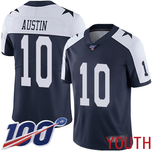 Youth Dallas Cowboys Limited Navy Blue Tavon Austin Alternate #10 100th Season Vapor Untouchable Throwback NFL Jersey